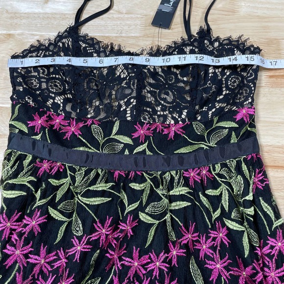 Lulus NWT Divine Delight Black Floral Embroidered Maxi Dress Size M Sleeveless - Picture 6 of 12